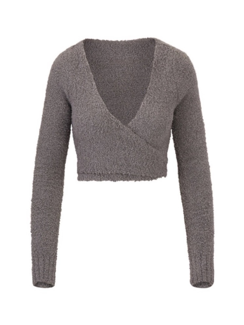 SKIMS Cozy Knit Wrap Sweater Gray Soft S/M